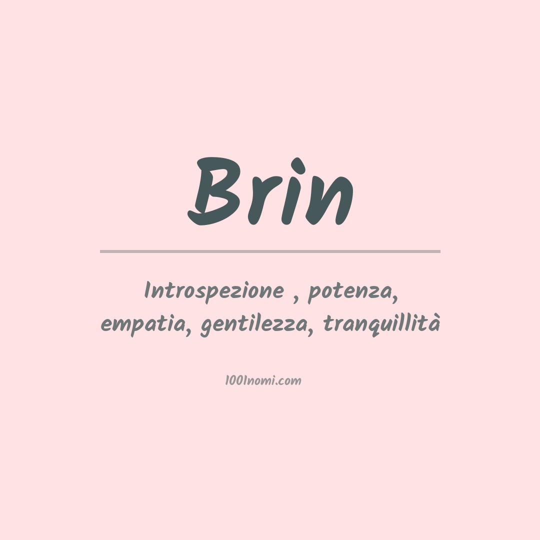Significato del nome Brin