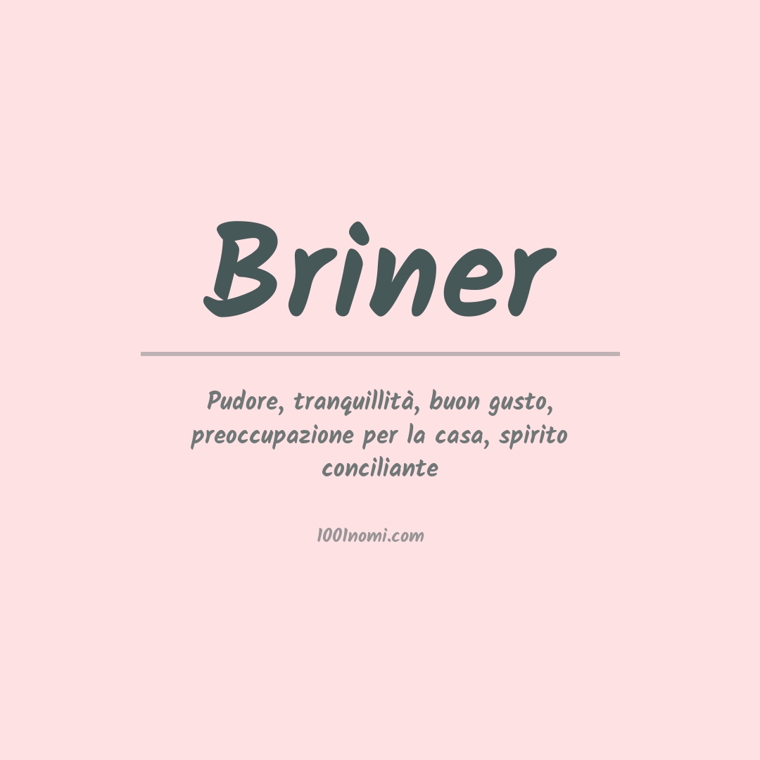 Significato del nome Briner