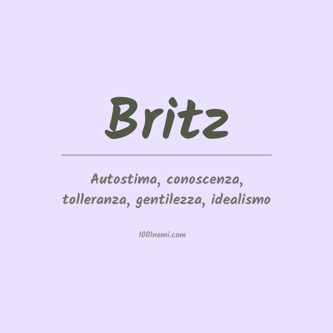 Significato del nome Britz