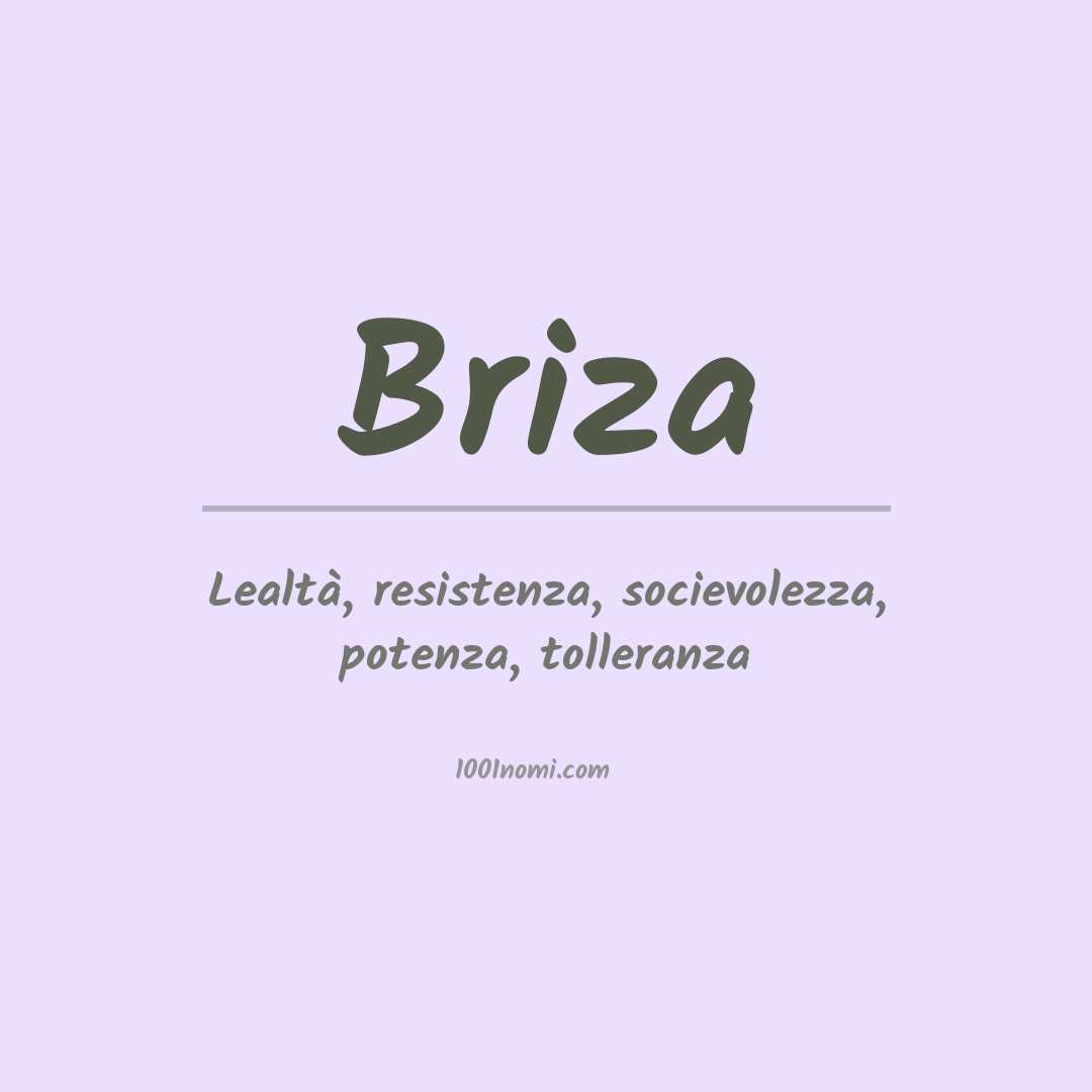 Significato del nome Briza