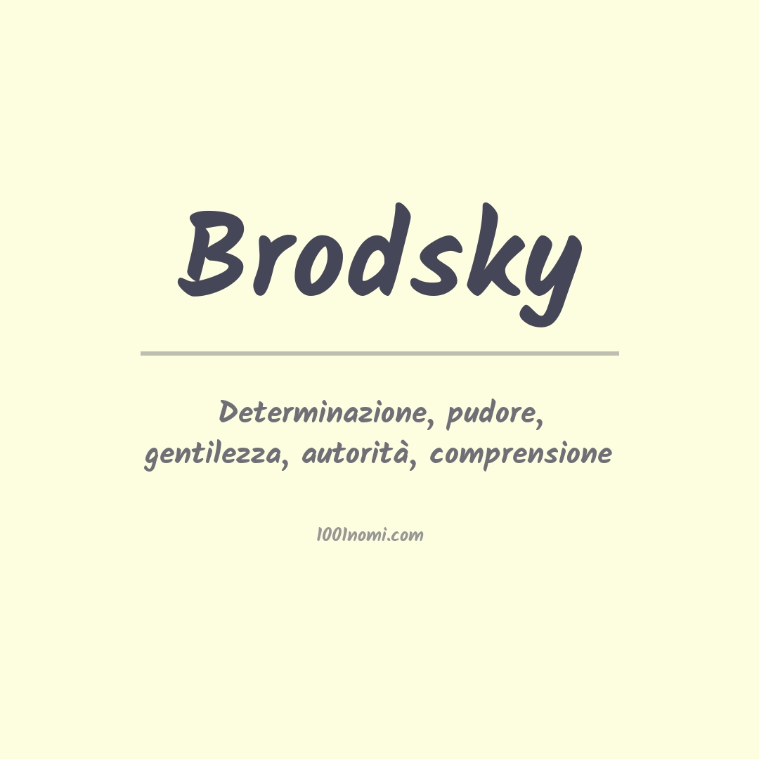 Significato del nome Brodsky