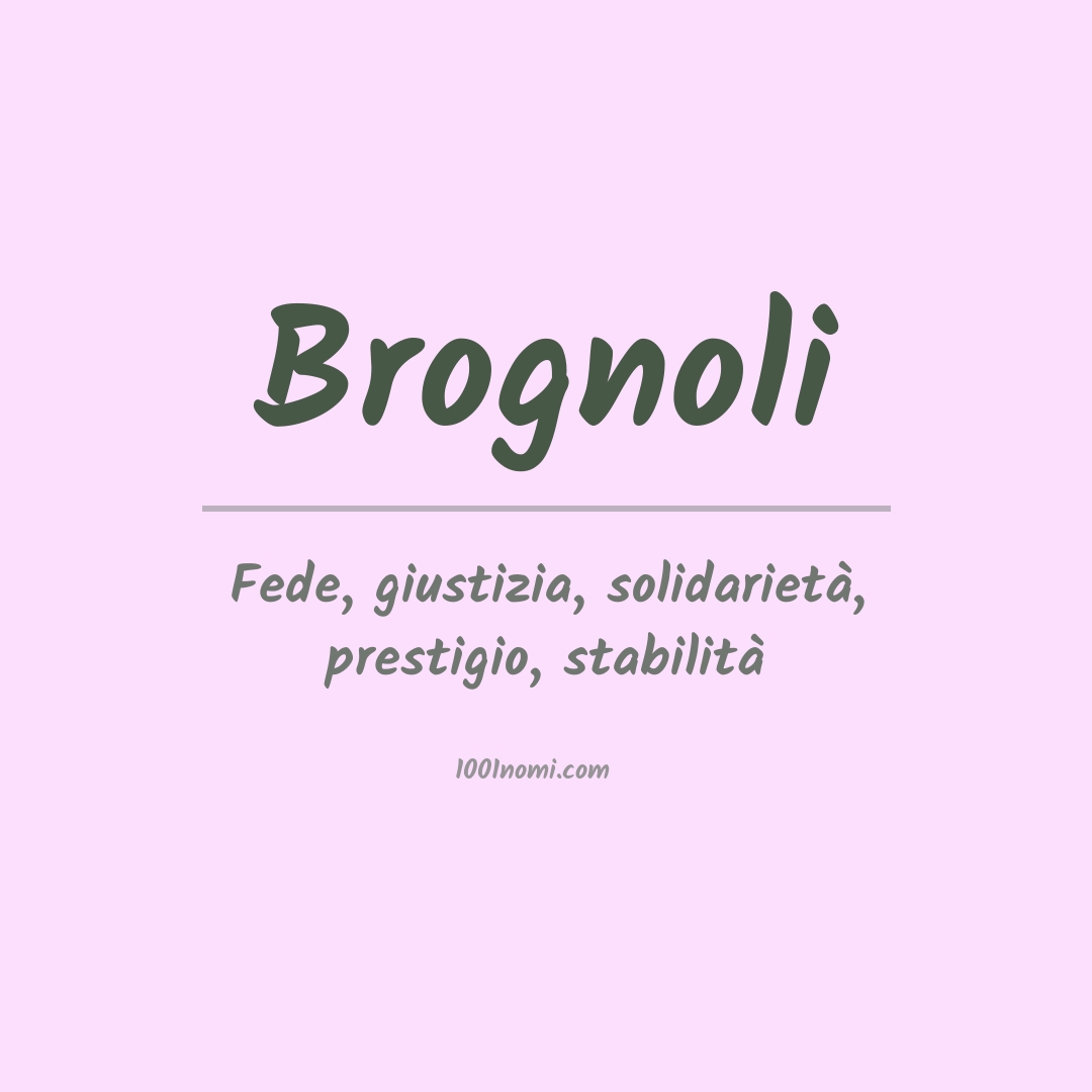 Significato del nome Brognoli Significato del nome Brognoli