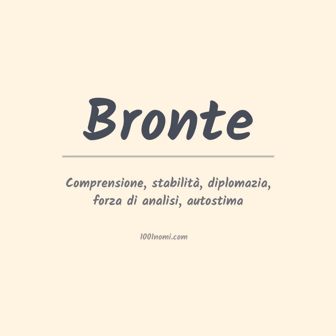 Significato del nome Bronte