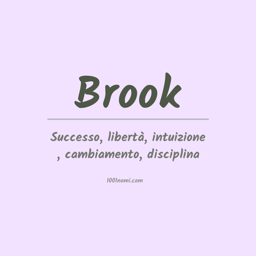 Significato del nome Brook