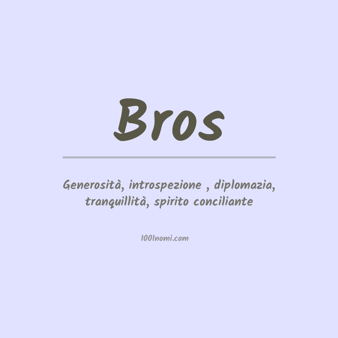 Significato del nome Bros