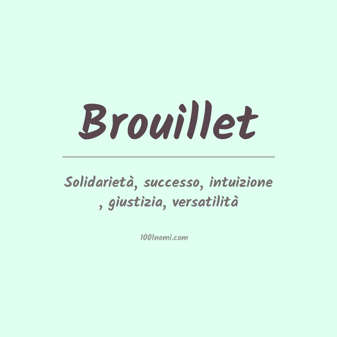 Significato del nome Brouillet Significato del nome Brouillet