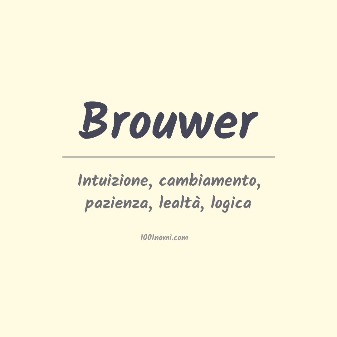 Significato del nome Brouwer