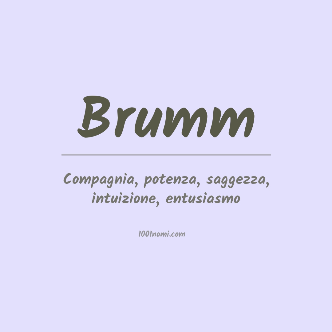 Significato del nome Brumm