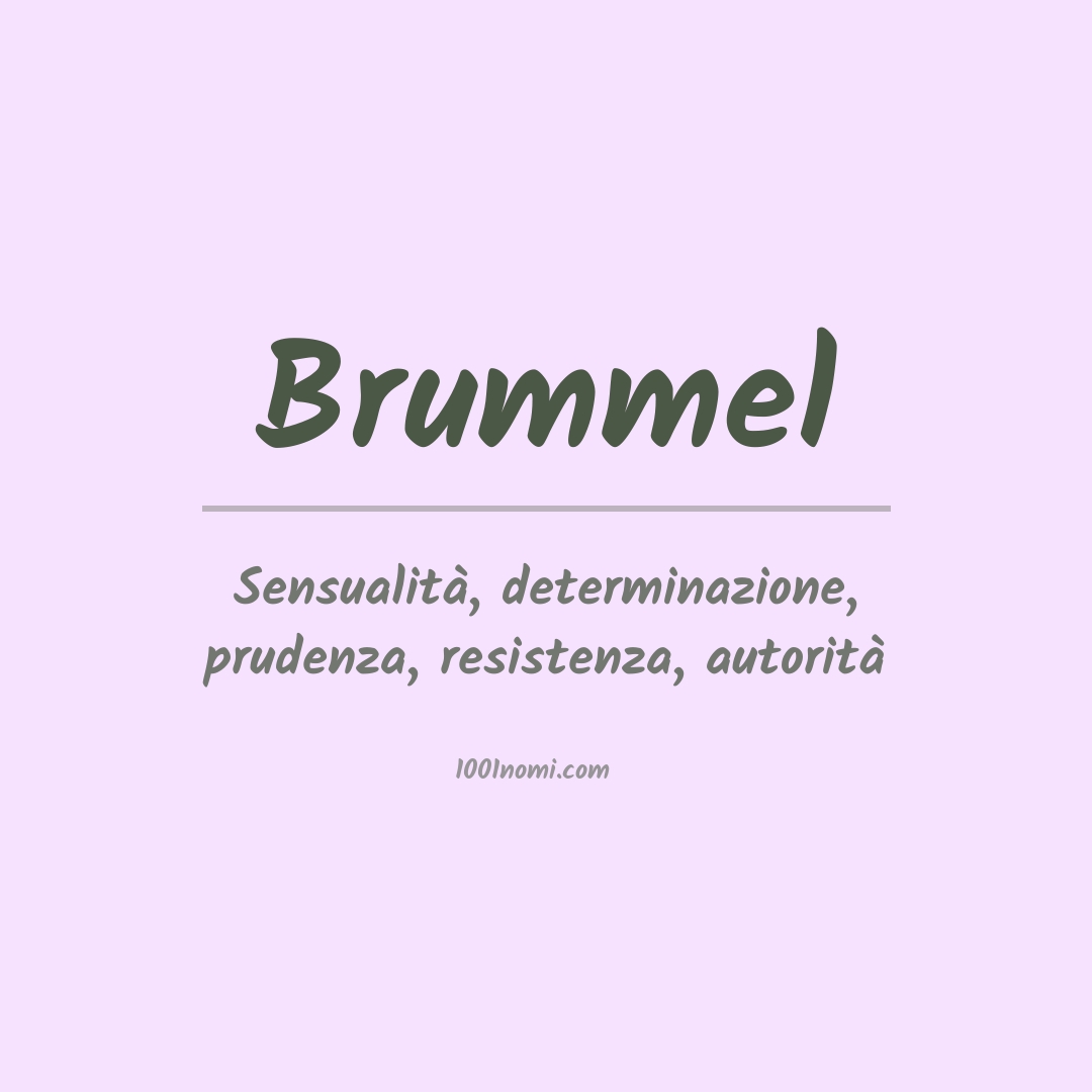 Significato del nome Brummel