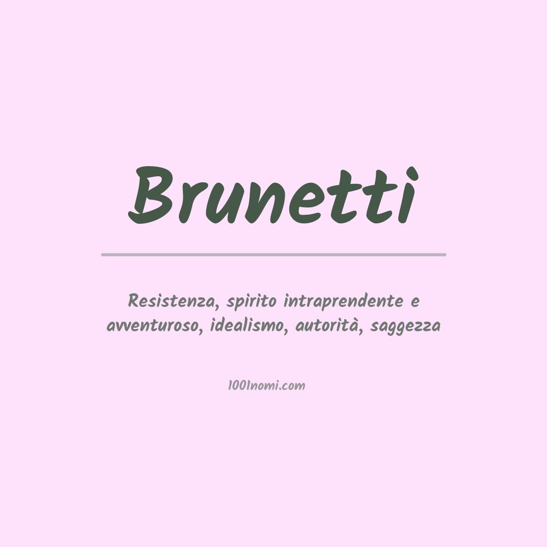 Significato del nome Brunetti