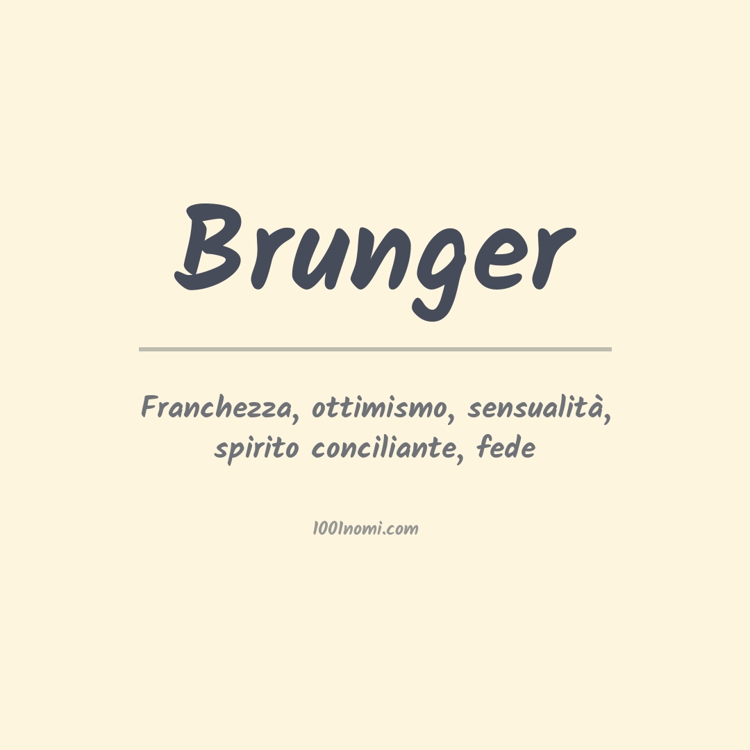 Significato del nome Brunger