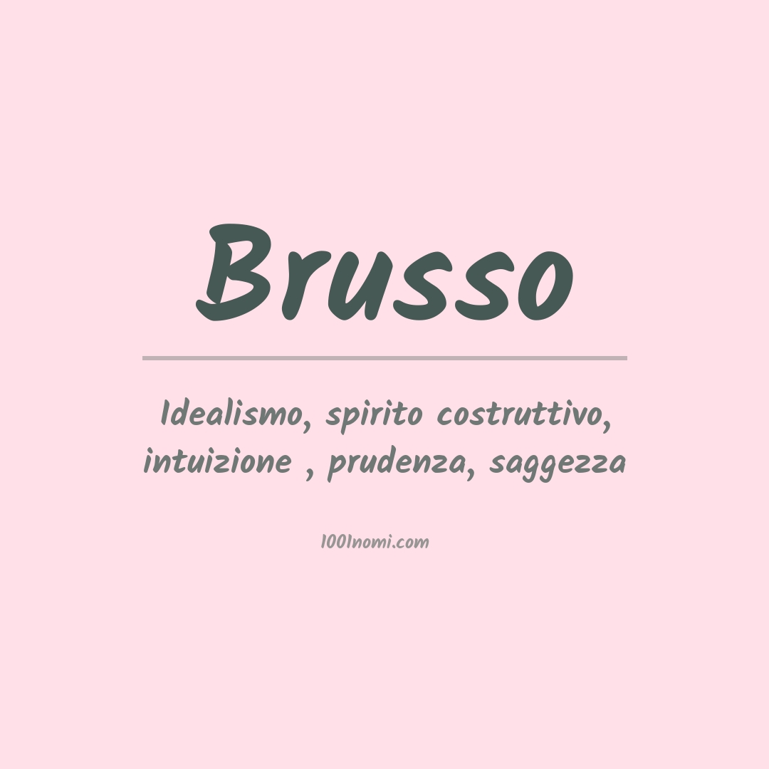 Significato del nome Brusso Significato del nome Brusso
