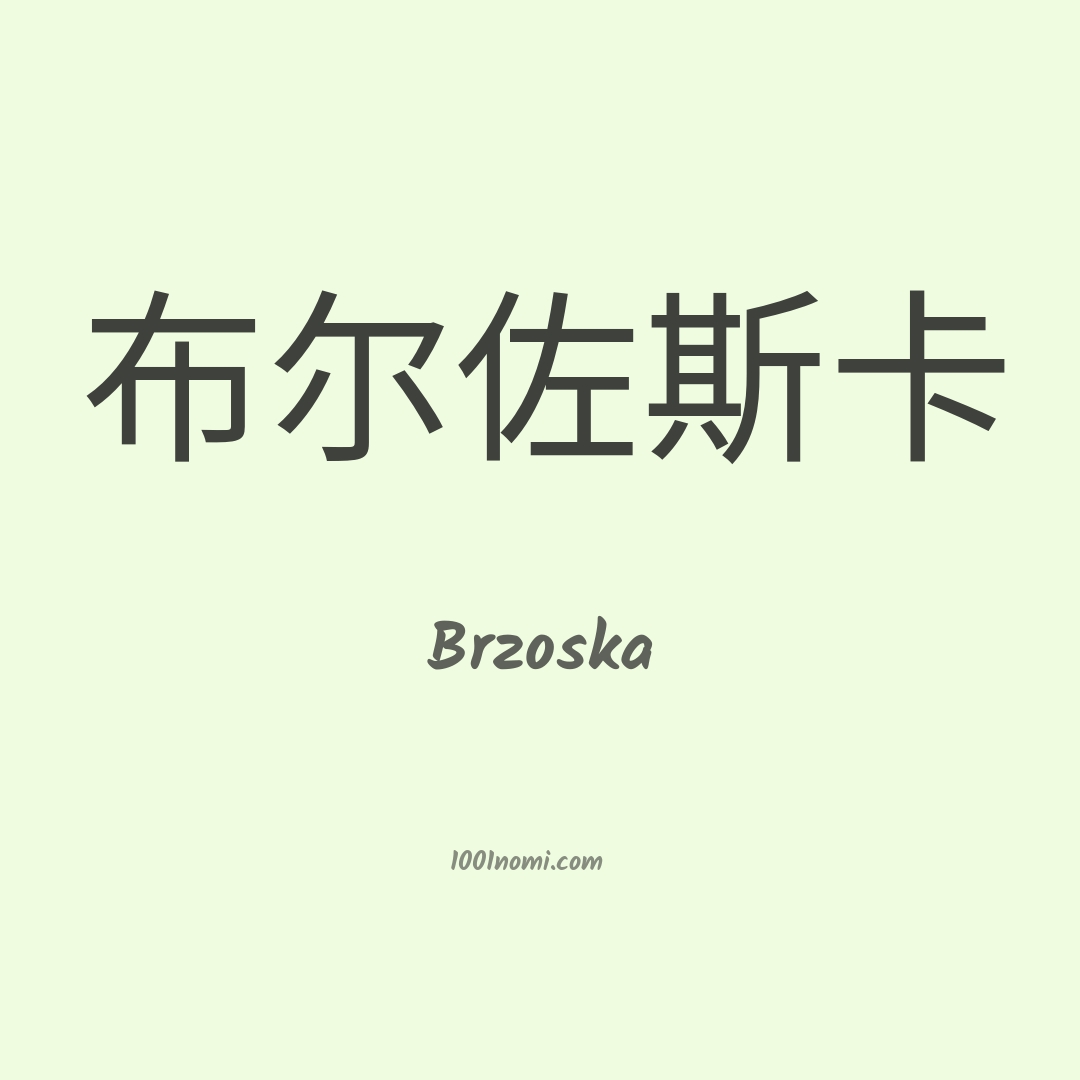 Brzoska in cinese