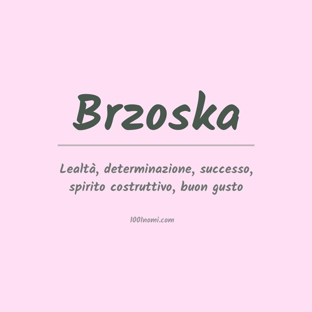 Significato del nome Brzoska