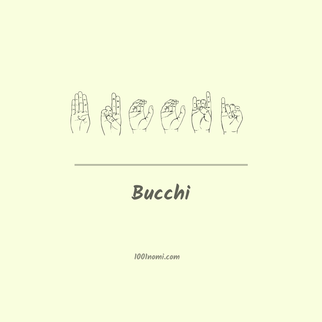 Bucchi nella lingua dei segni Bucchi nella lingua dei segni