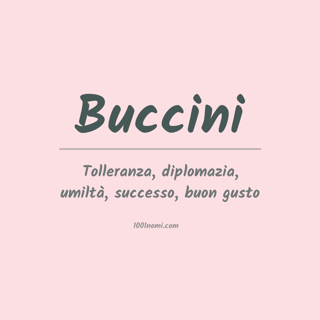 Significato del nome Buccini