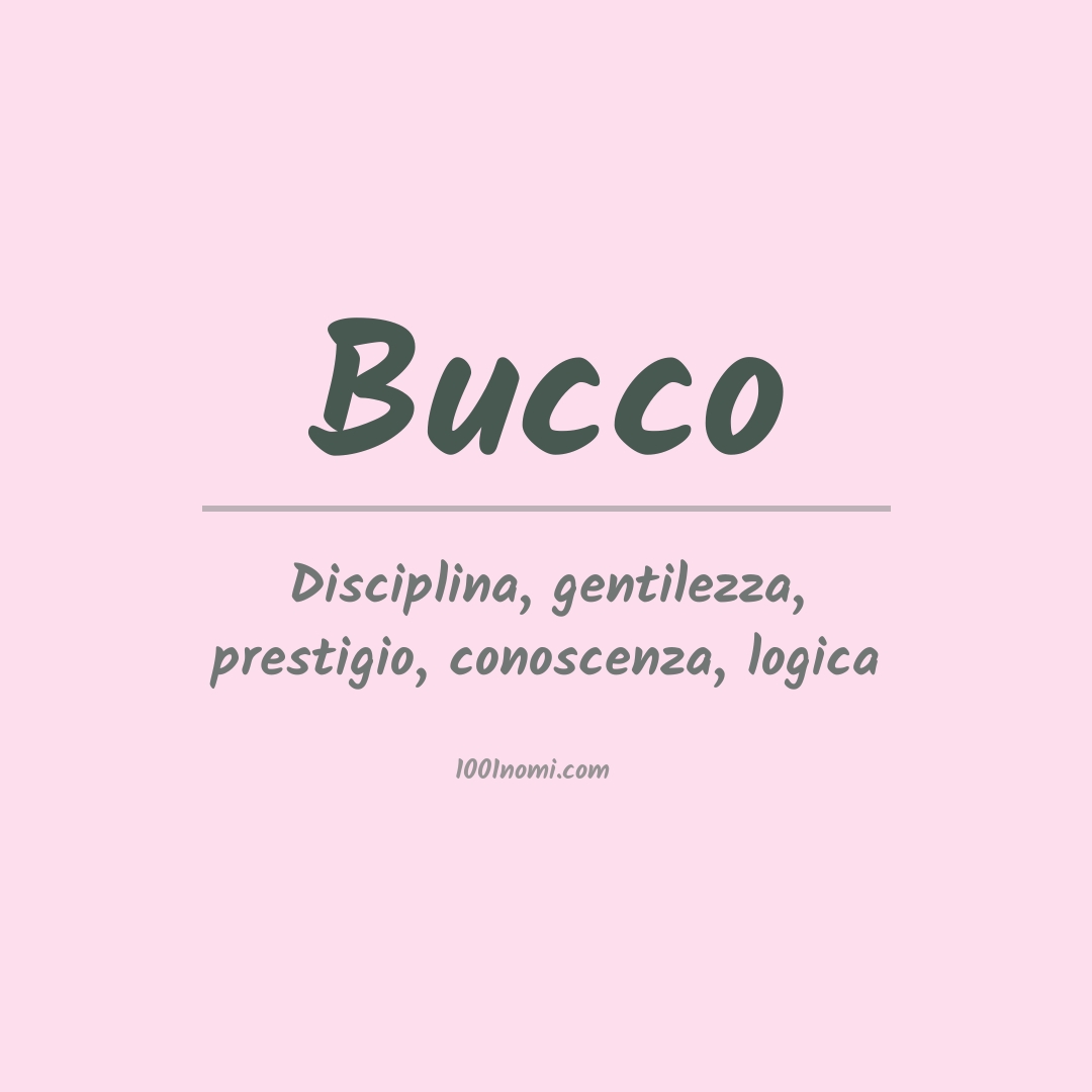 Significato del nome Bucco