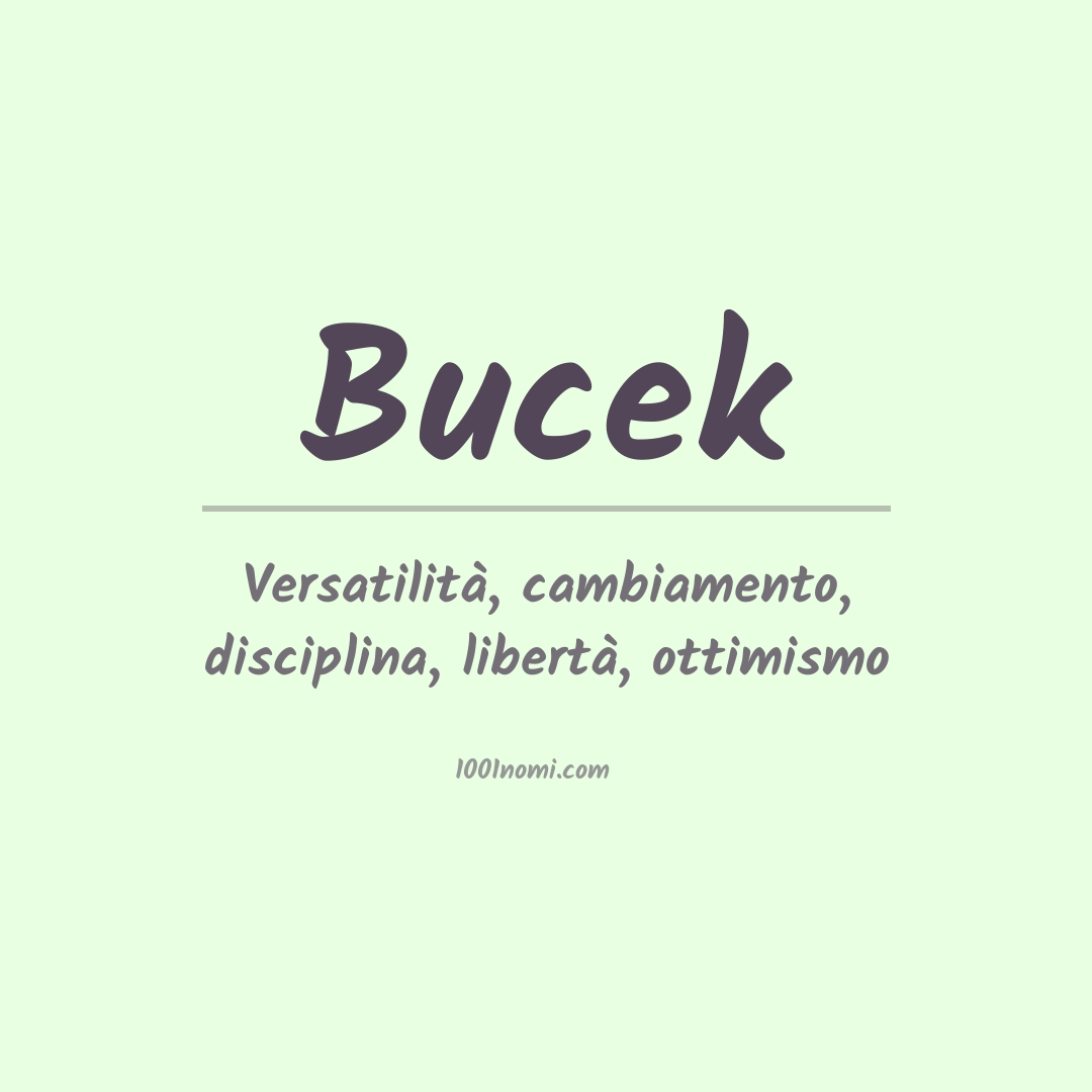 Significato del nome Bucek
