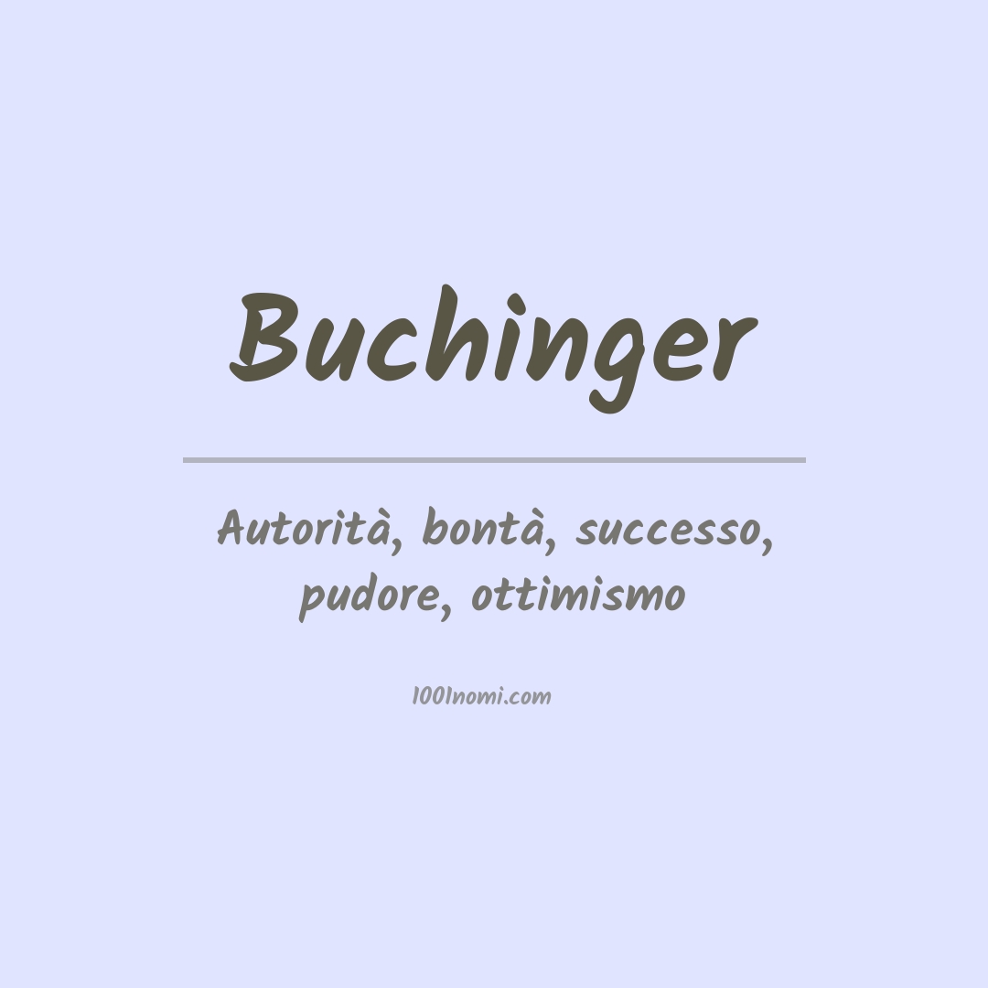 Significato del nome Buchinger