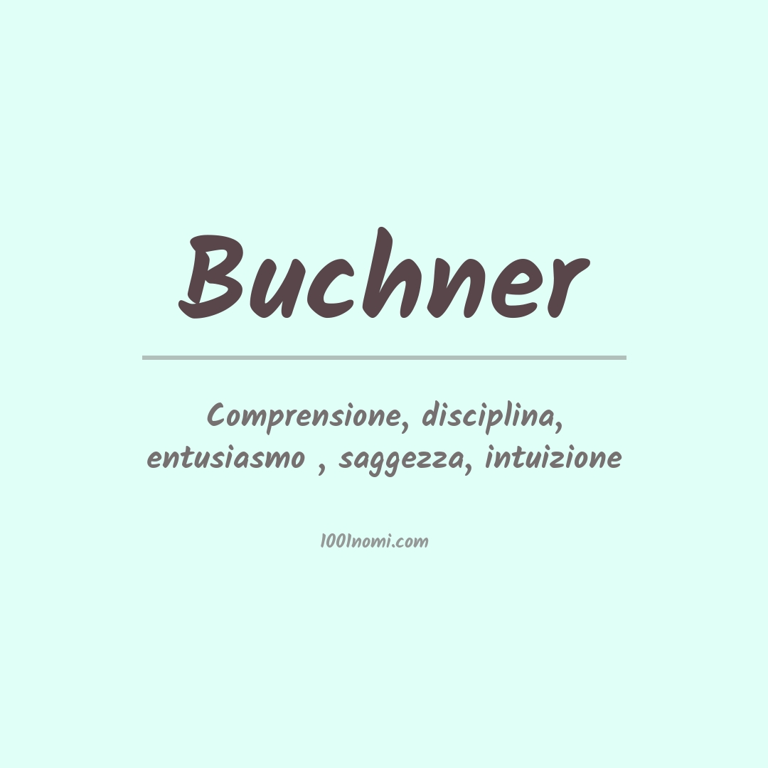 Significato del nome Buchner