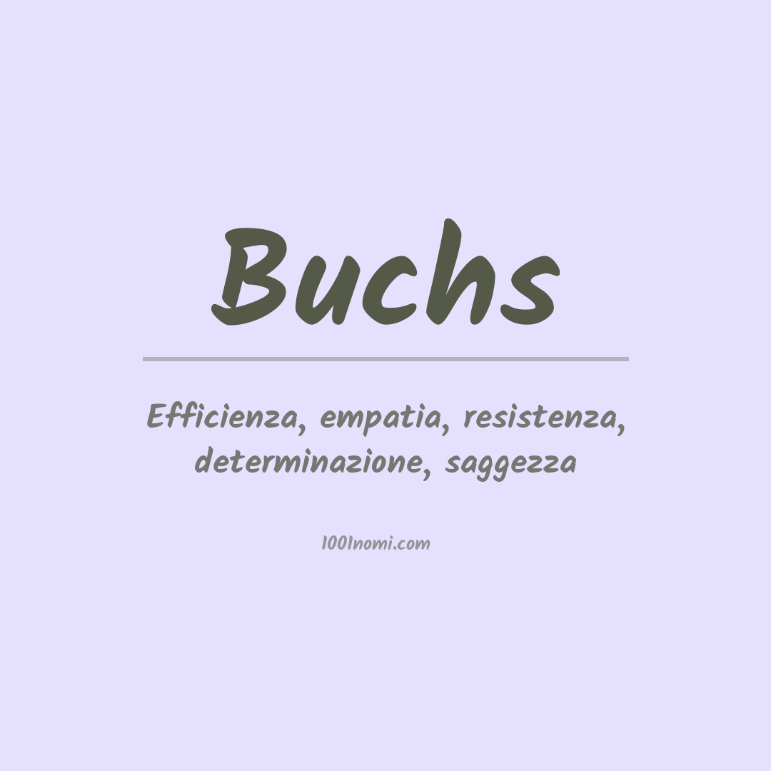 Significato del nome Buchs