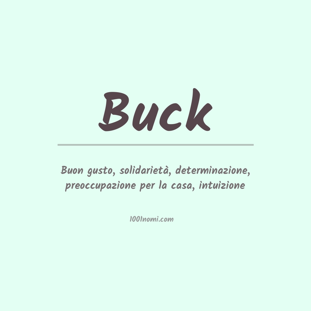 Significato del nome Buck