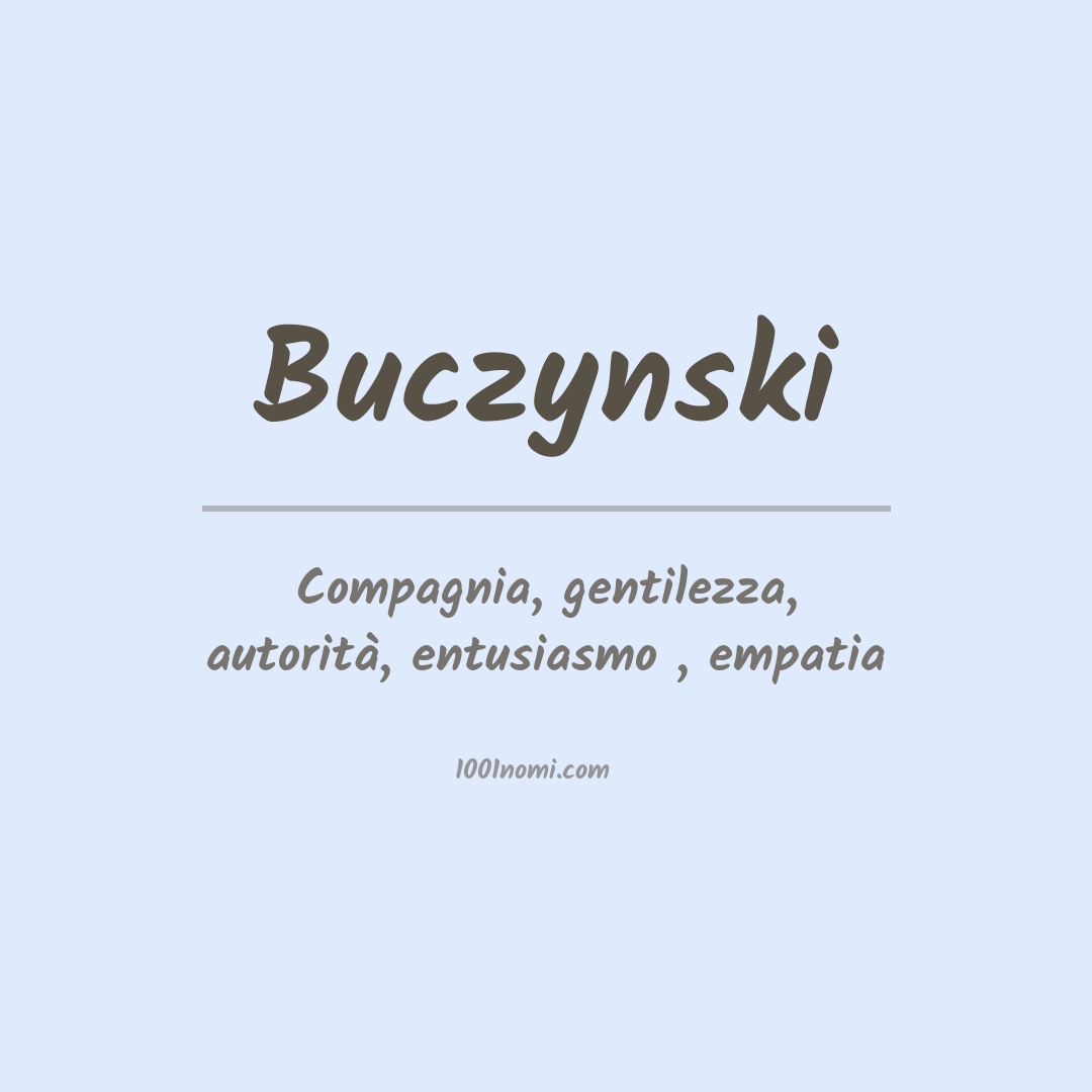 Significato del nome Buczynski