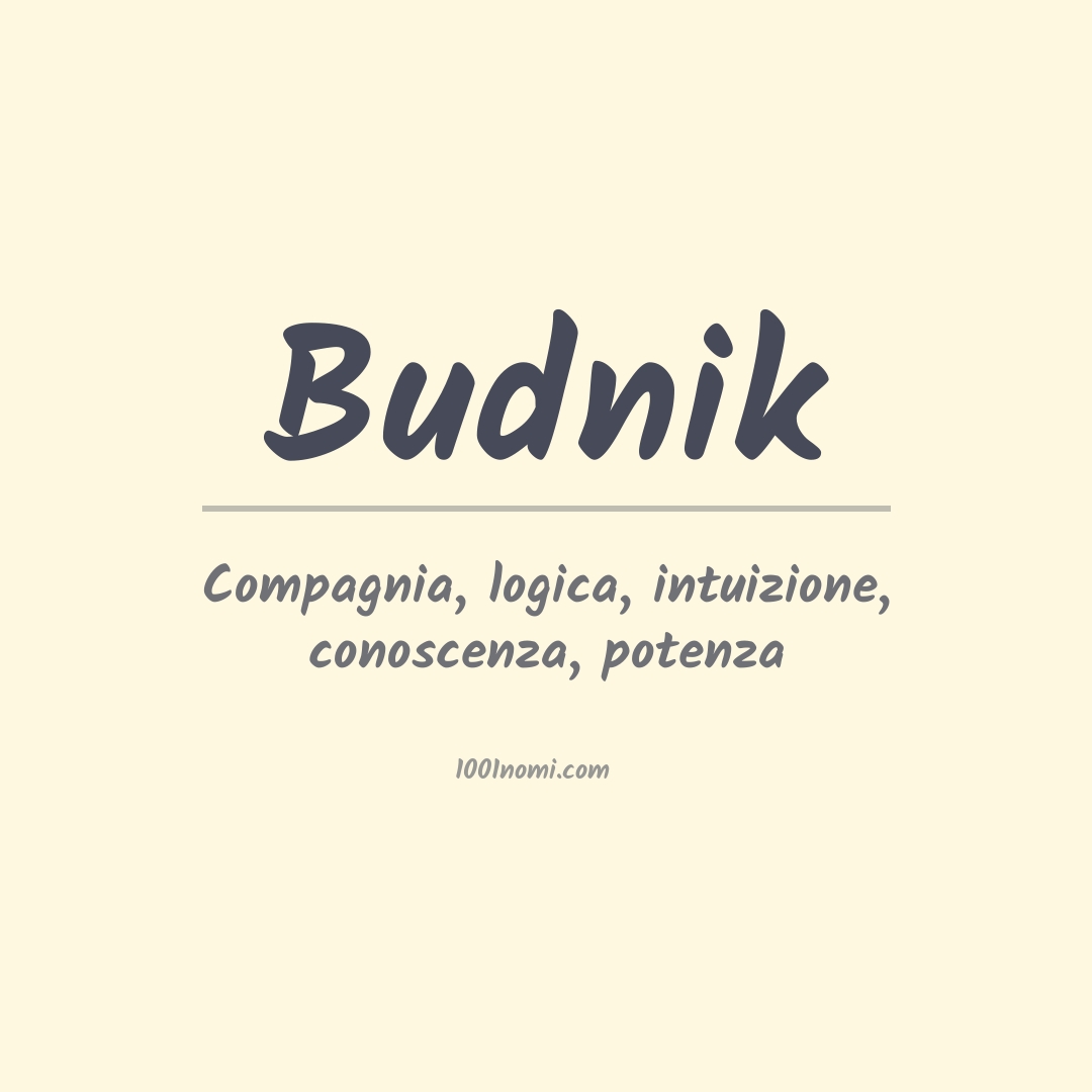 Significato del nome Budnik