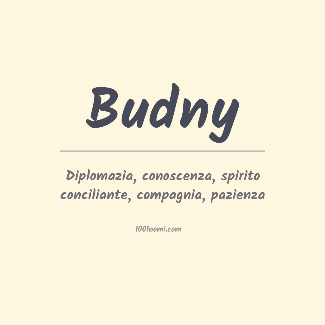 Significato del nome Budny