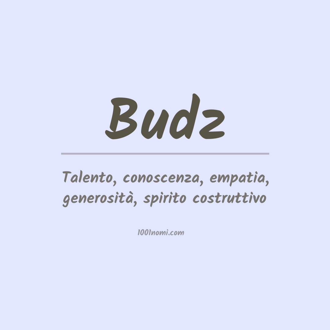 Significato del nome Budz