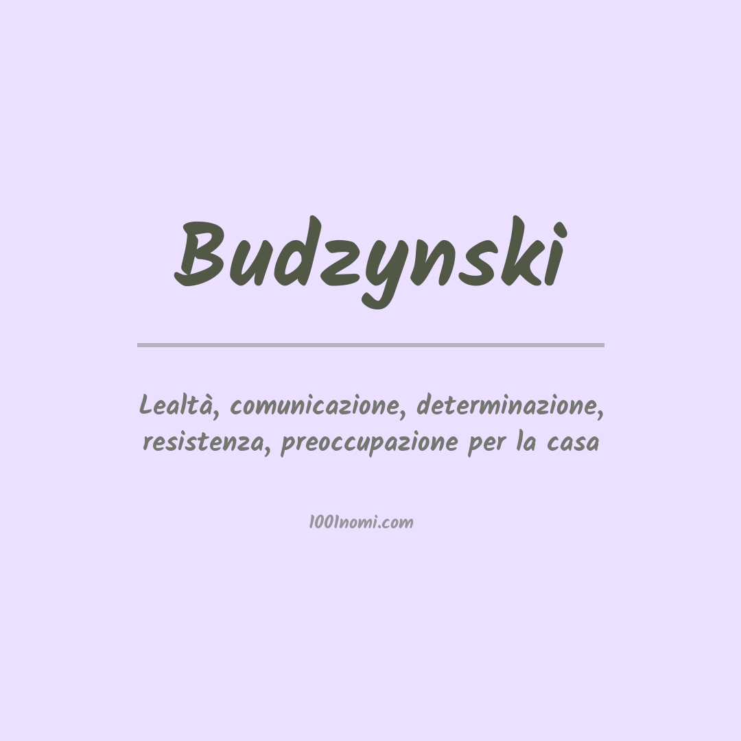 Significato del nome Budzynski