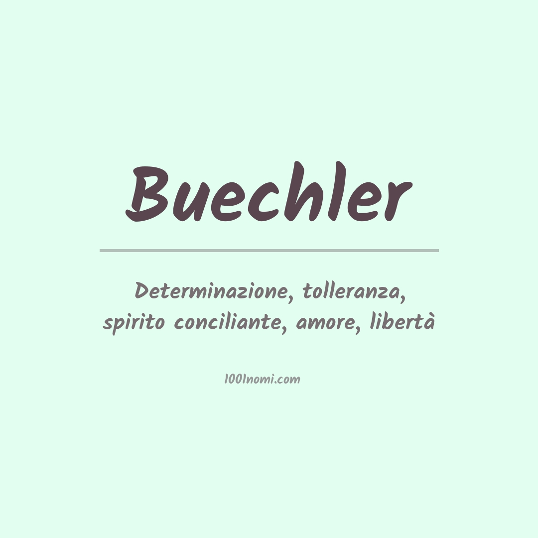 Significato del nome Buechler