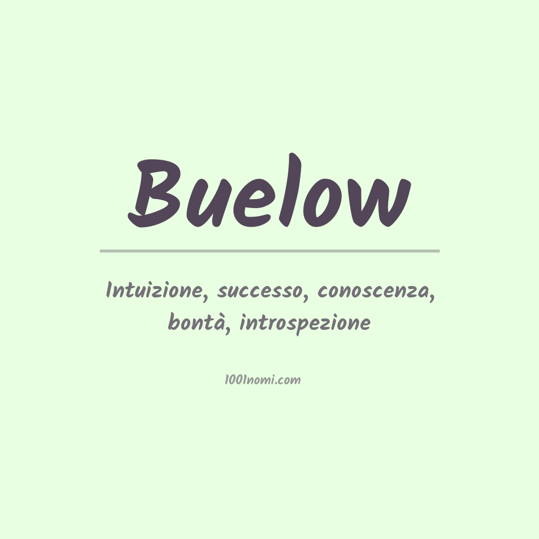 Significato del nome Buelow