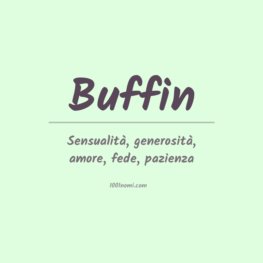 Significato del nome Buffin