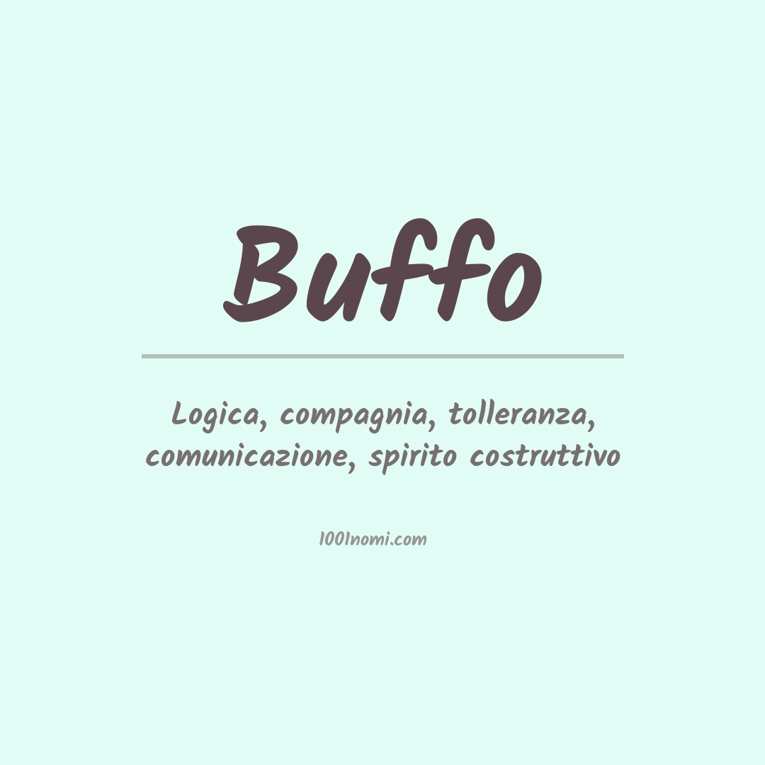 Significato del nome Buffo