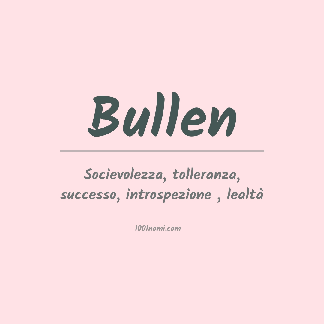 Significato del nome Bullen