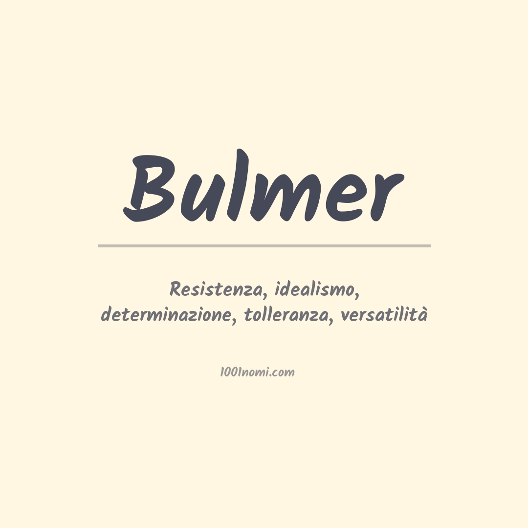 Significato del nome Bulmer