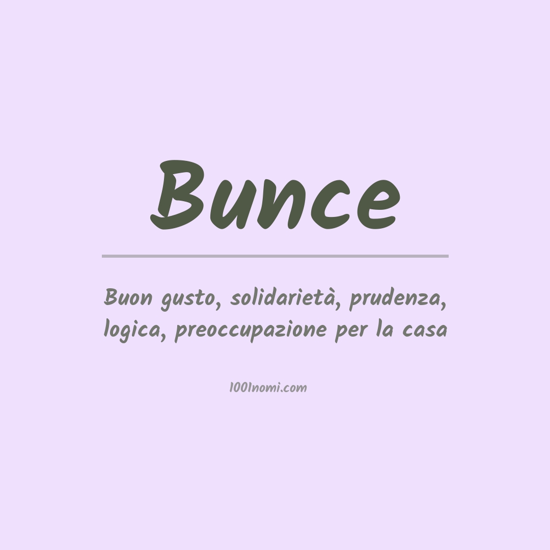 Significato del nome Bunce