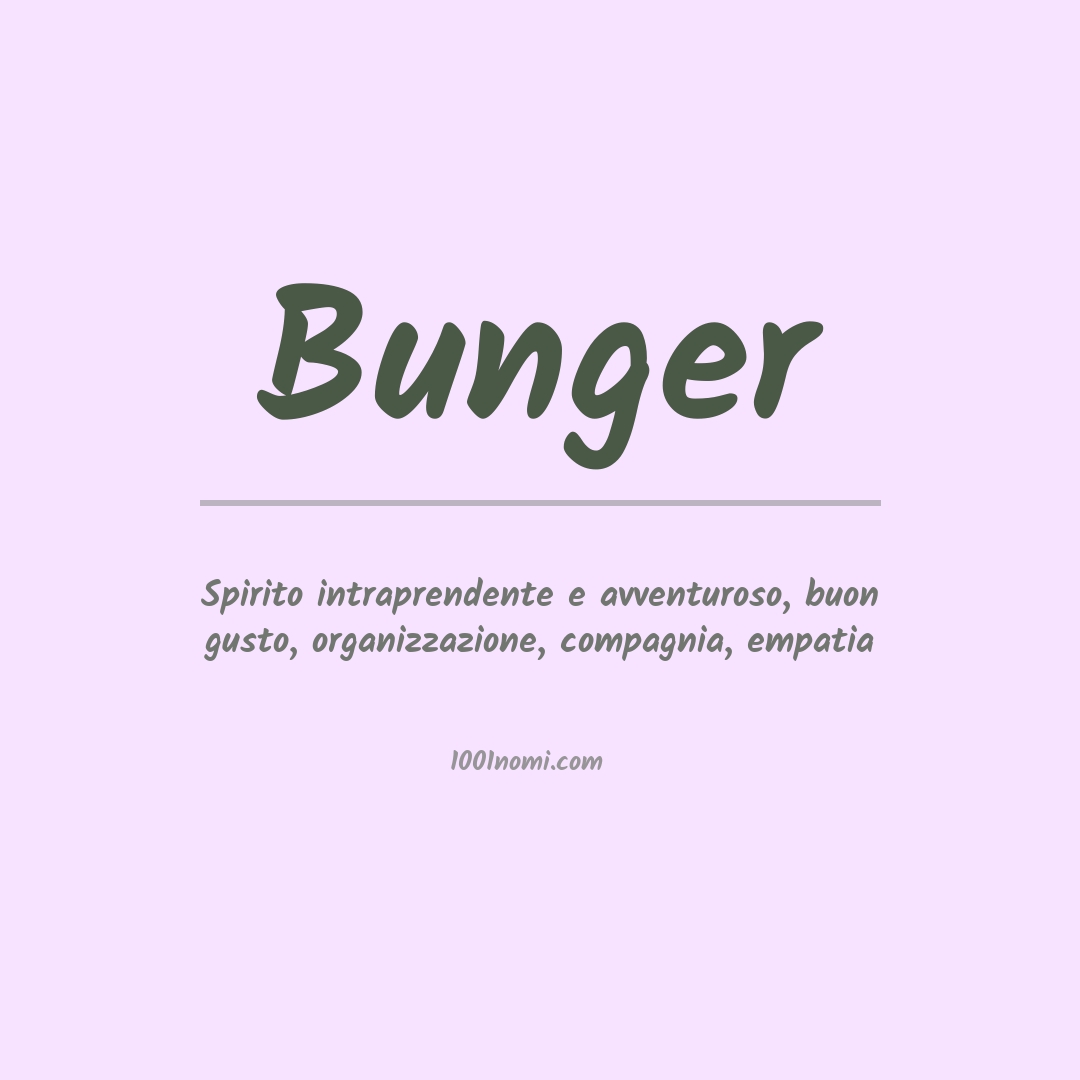 Significato del nome Bunger