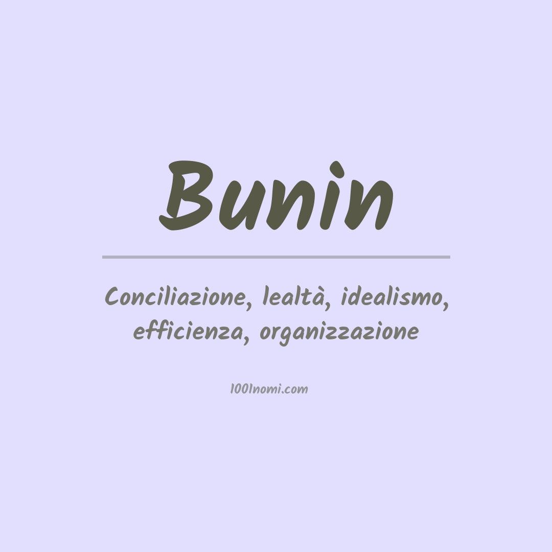 Significato del nome Bunin