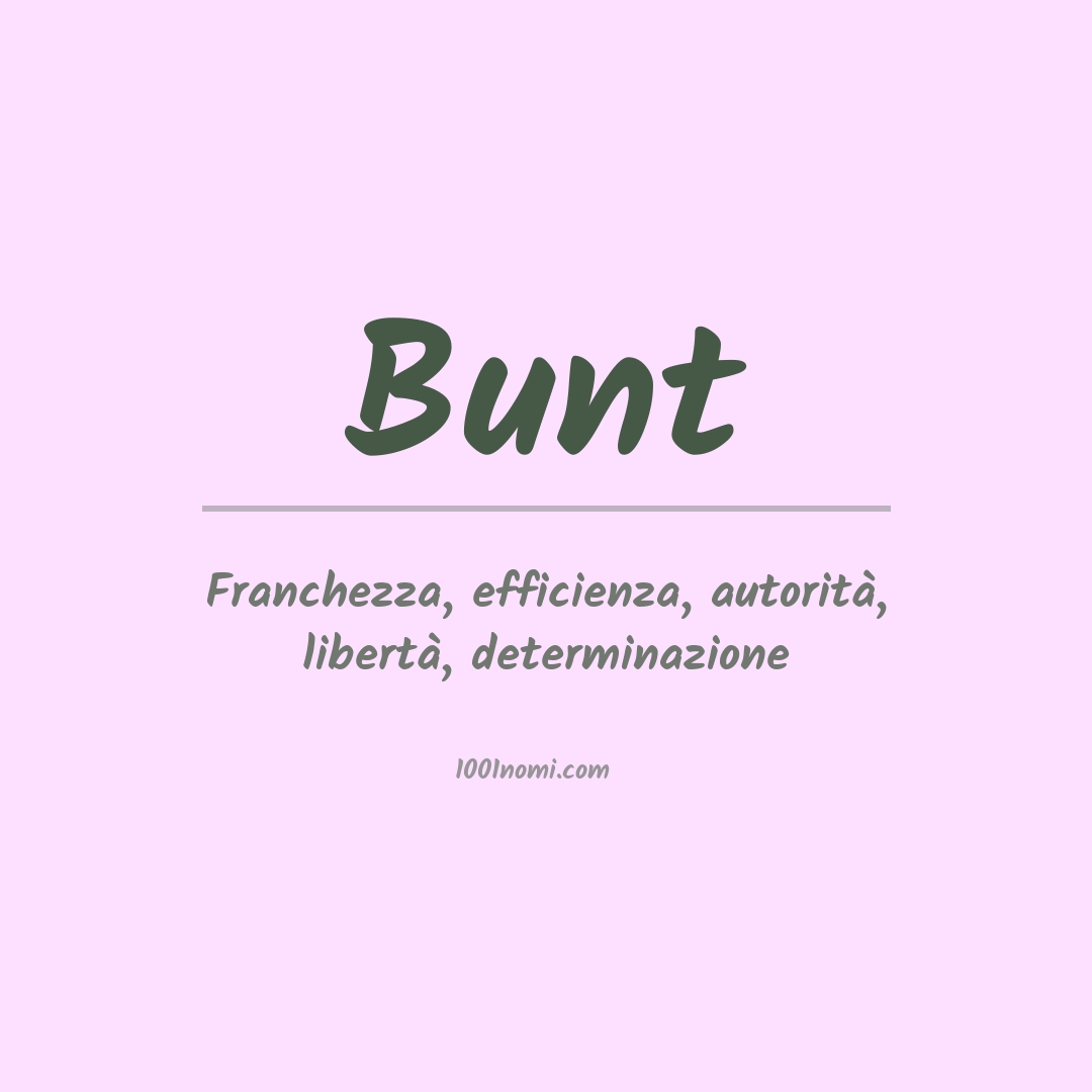 Significato del nome Bunt