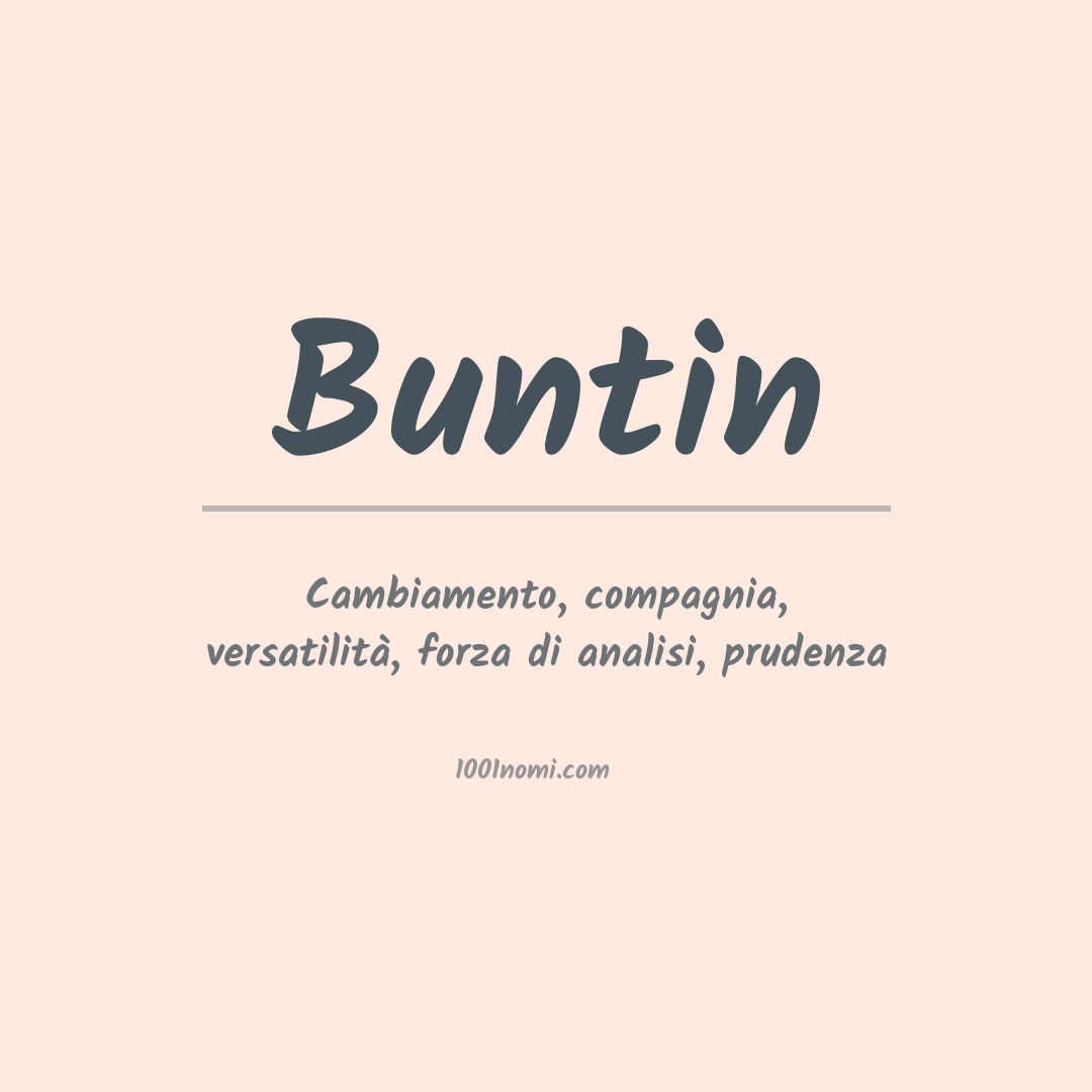 Significato del nome Buntin