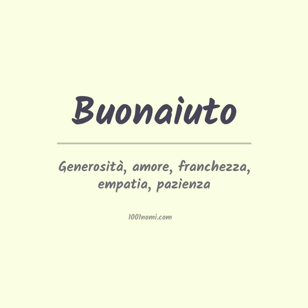 Significato del nome Buonaiuto