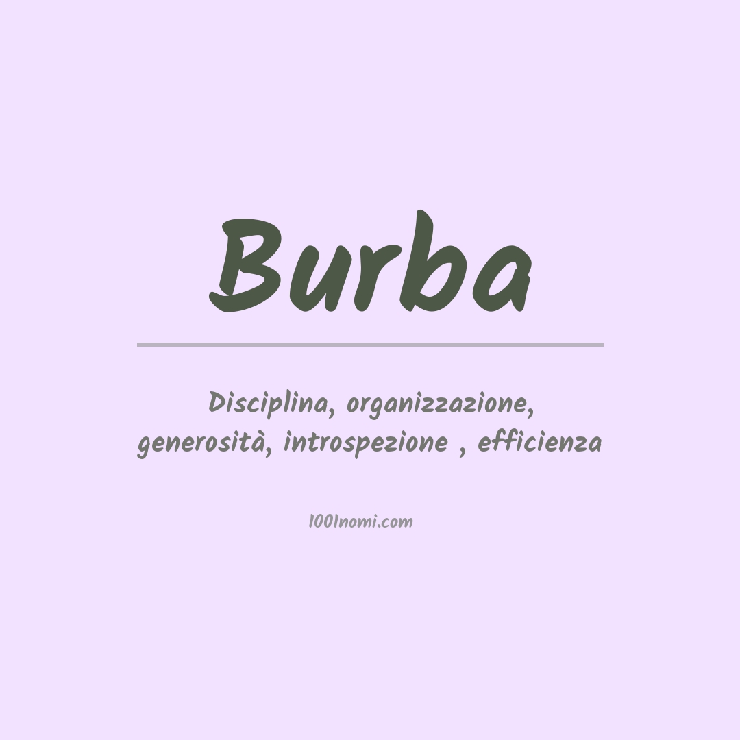 Significato del nome Burba