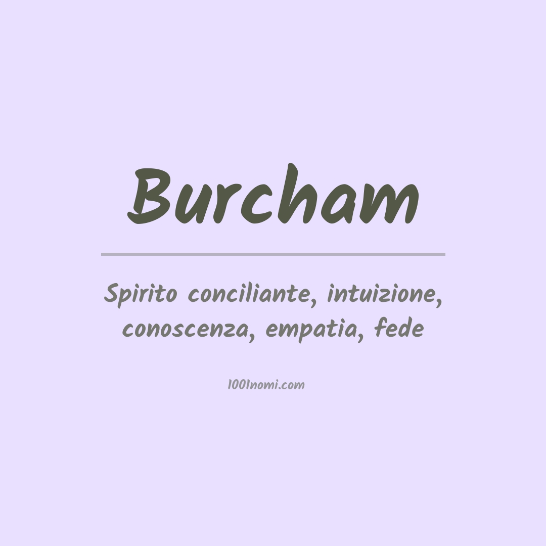 Significato del nome Burcham