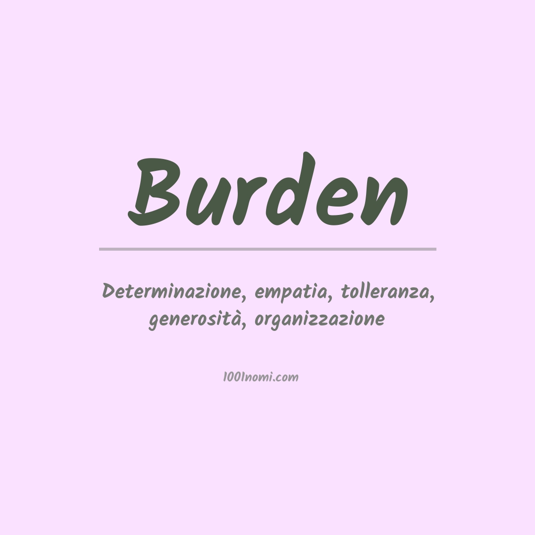 Significato del nome Burden