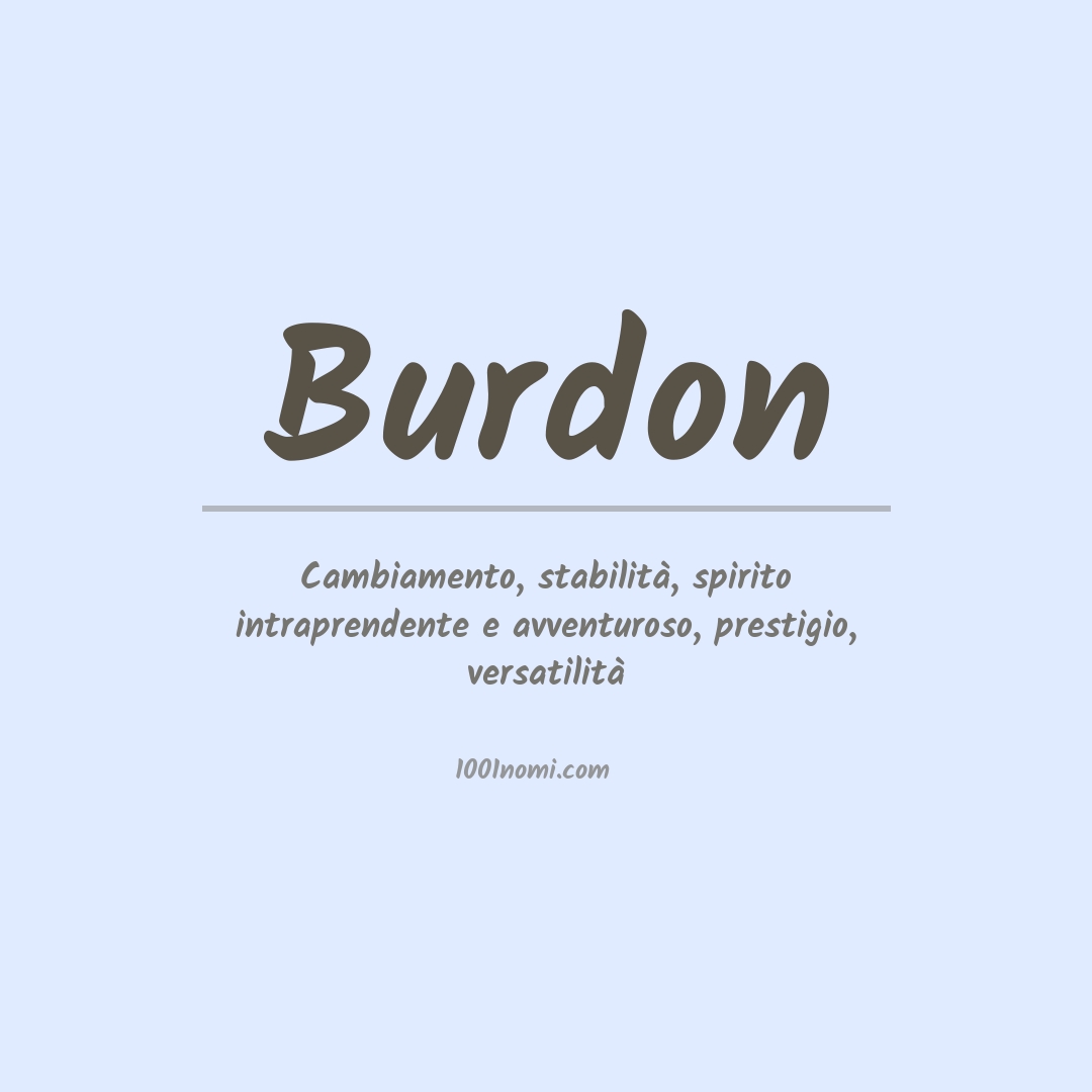 Significato del nome Burdon