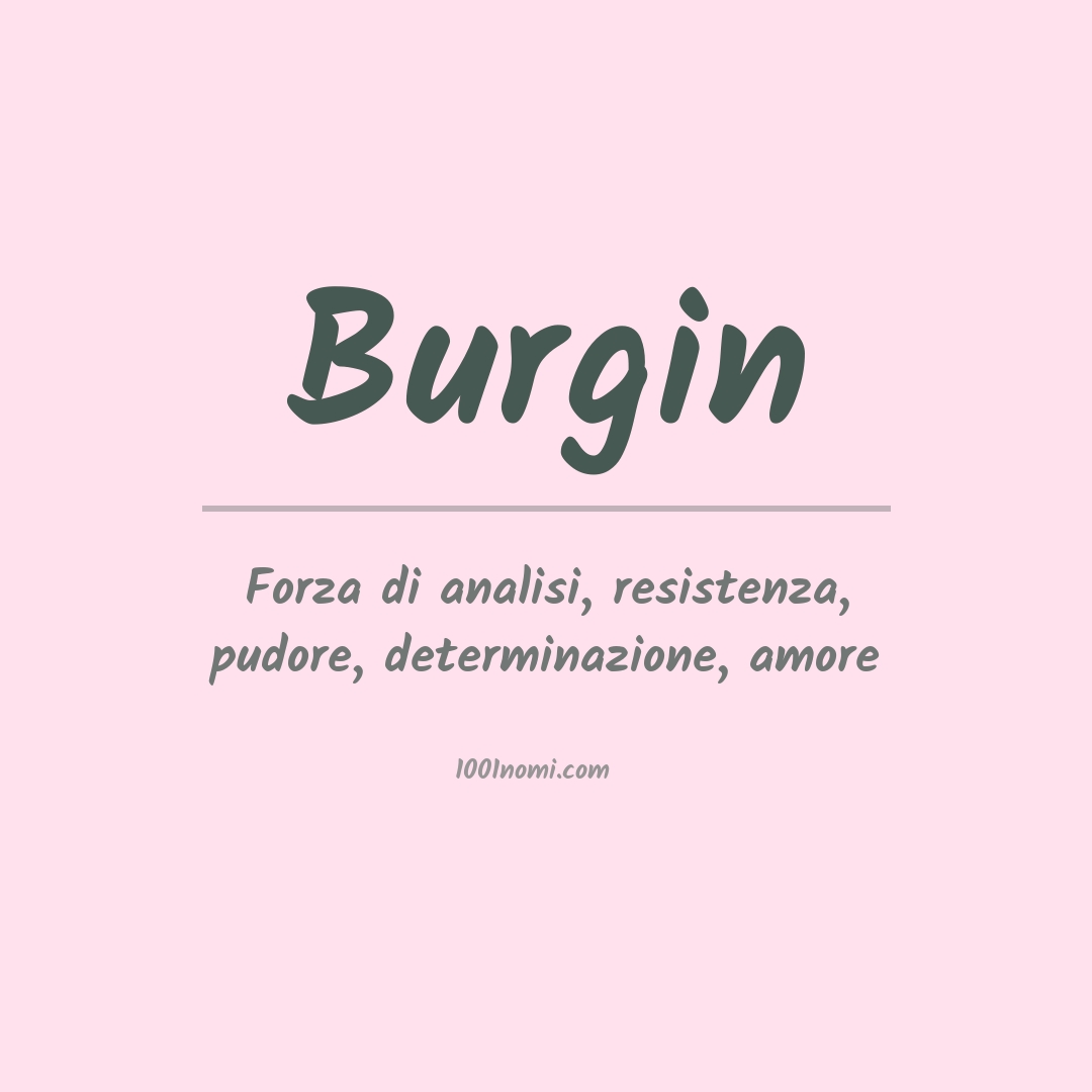 Significato del nome Burgin