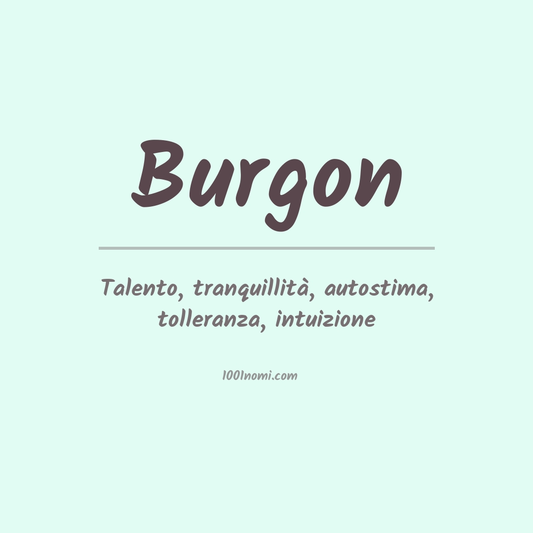 Significato del nome Burgon