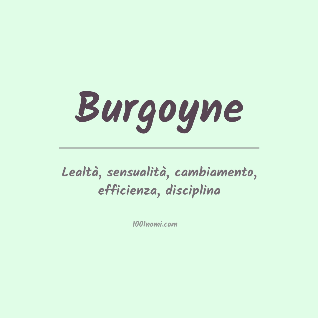 Significato del nome Burgoyne